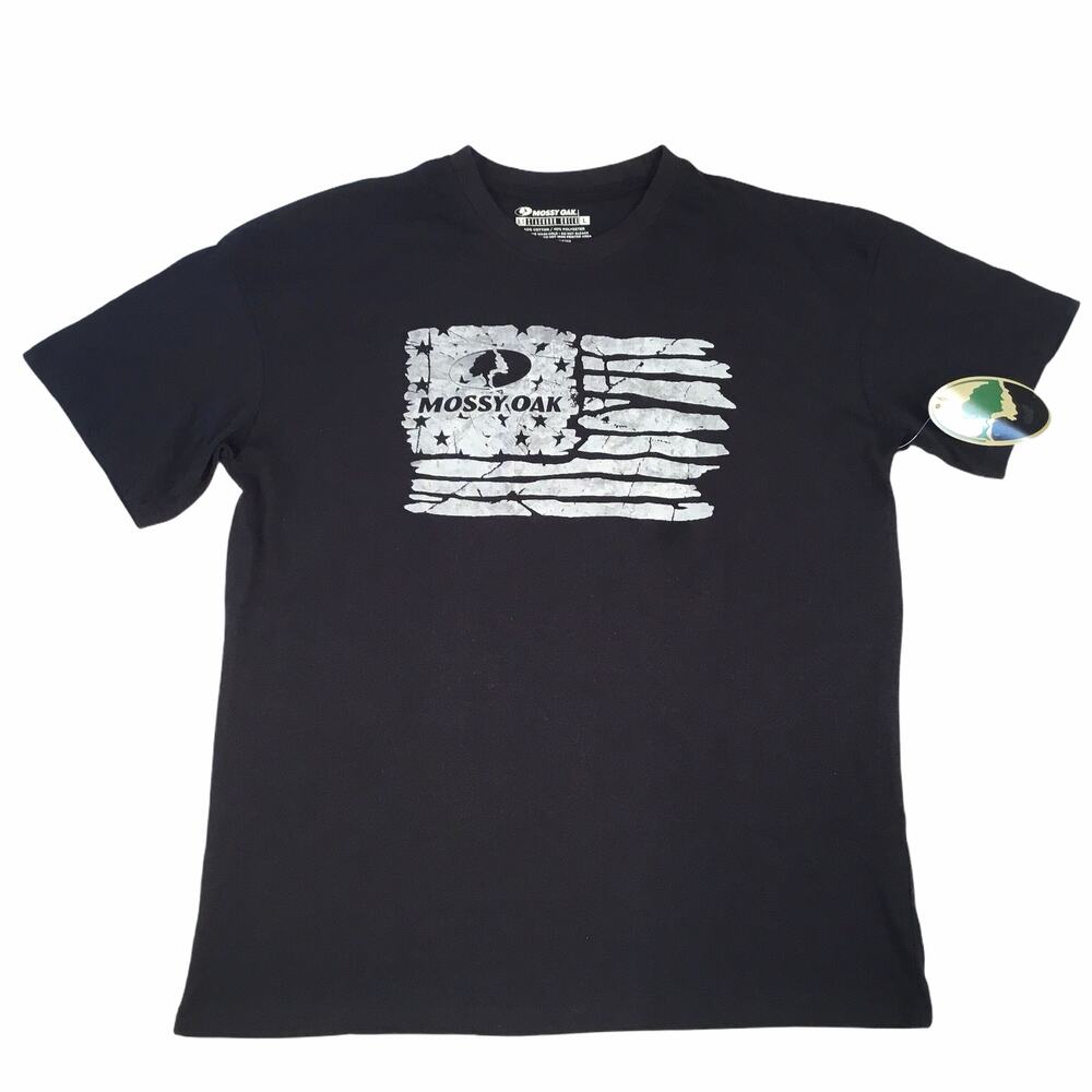 Mossy Oak Flag T-Shirt Large Black NWT